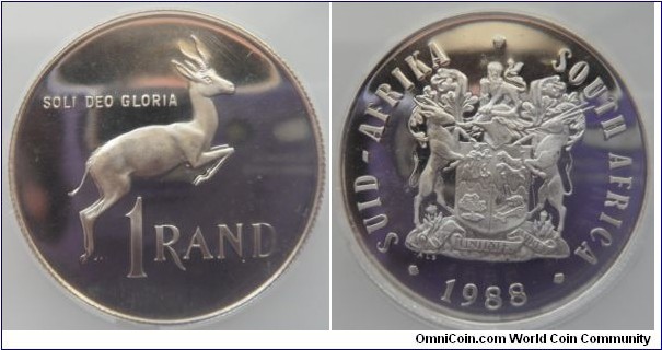 Silver 1 Rand
SANGS Graded PF68
Cert: 001424-019