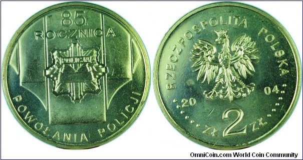 Poland2Zlote-85yrsPolice-y501-2004