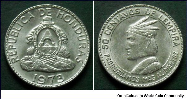 Honduras 50 centavos.
1973, F.A.O. Cu-ni. Weight; 5,7g.
Diameter; 24mm.