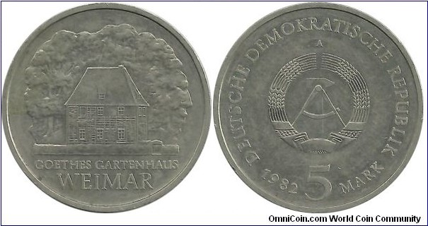 Germany-DDR 5 Mark 1982A-WEIMAR