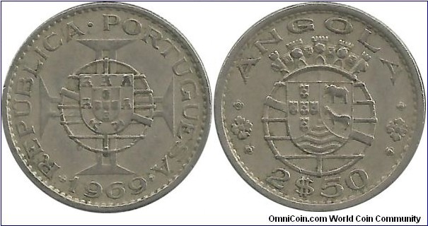 Angola-Port 2½ Escudos 1969