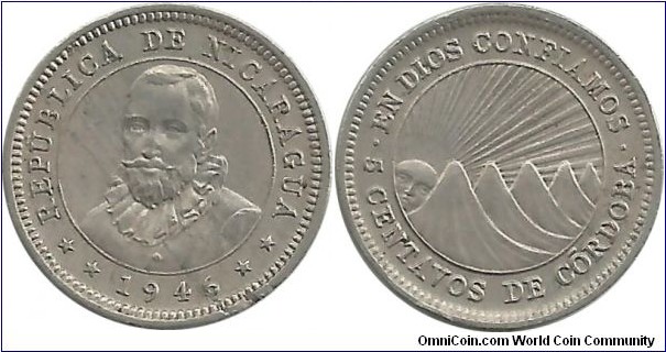 Nicaragua 5 Centavos 1946