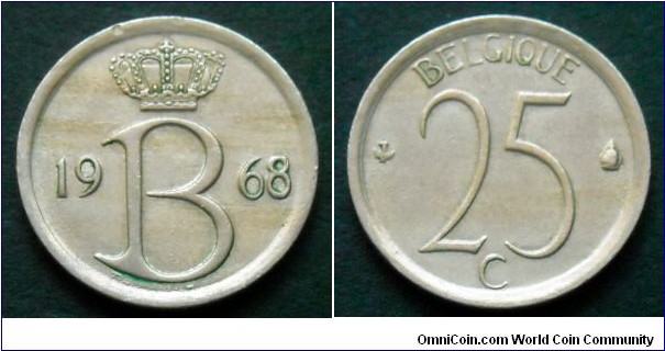 Belgium 25 centimes.
1968, Belgique