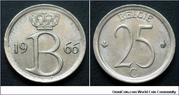 Belgium 25 centimes.
1966, Belgie