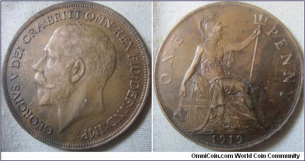 1919 ef penny, well struck