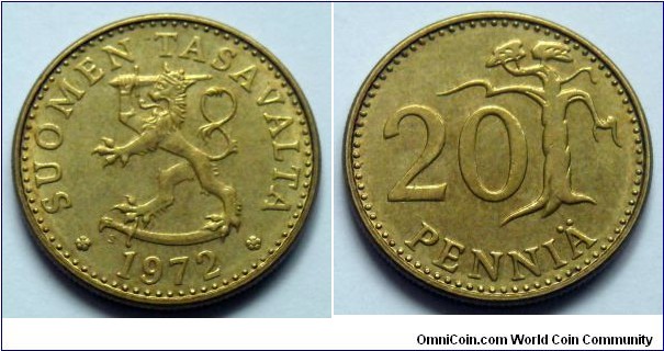 Finland 20 pennia.
1972