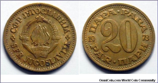 Yugoslavia 20 para.
1973