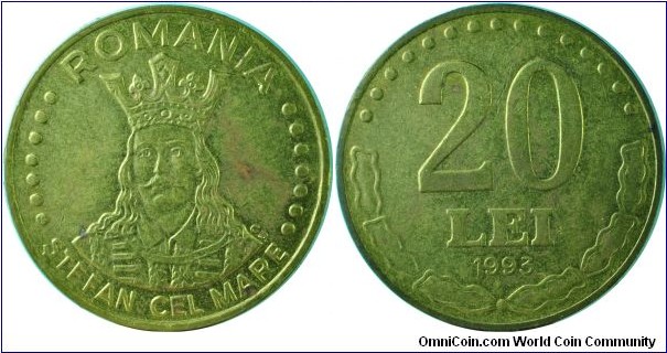 Romania20Lei-StefanCelMare-km109-1993