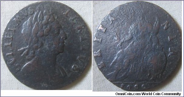 1699 Halfpenny, Missing N type, but different Die