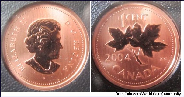 2004 specimen 1 cent, from the set.