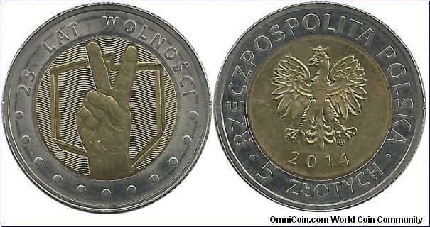 Poland 5 Zlotych 2014