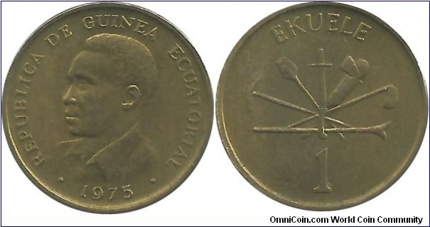 Equatorial Guinea 1 Ekuele 1975