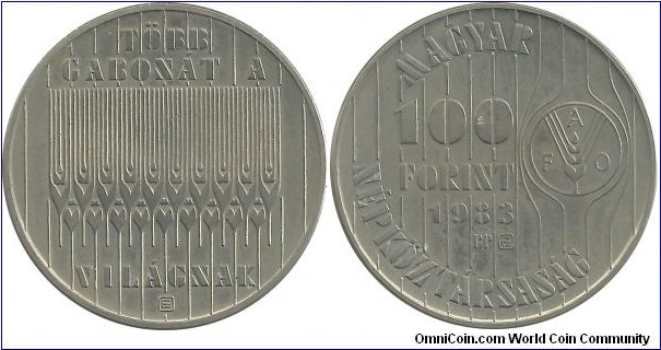 PR-Hungary 100 Forint 1983 FAO