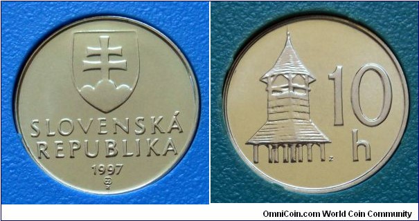 Slovakia 10 halierov from 1997 mintset.