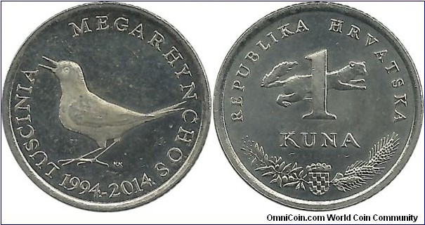 Croatia 1 Kuna 2014 - Latin