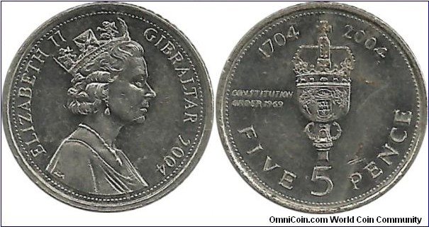 Gibraltar 5 Pence 2004