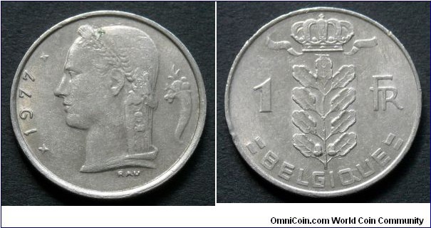 Belgium 1 franc.
1977, Belgique.
