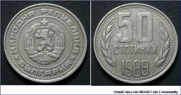 Bulgaria 50 stotinki.
1989