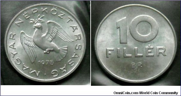 Hungary 10 filler from 1975 annual coin set.