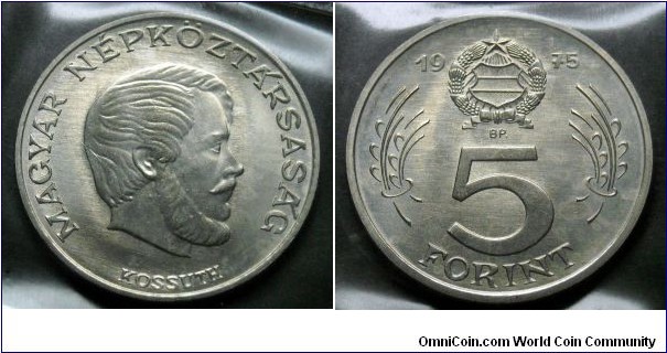 Hungary 5 forint from 1975 annual coin set.
Mintage: 50.001 pieces.