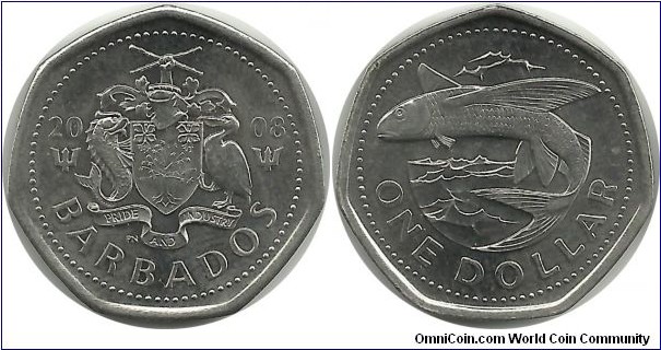Barbados 1 Dollar 2008