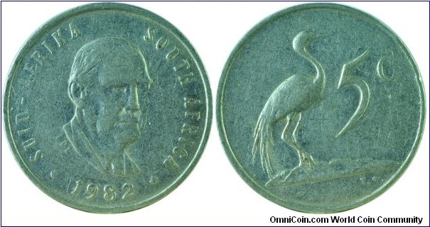 South Africa5Cents-Vorster-km111-1982