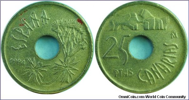 Spain25Pesetas-CanaryIslands-km933-1994