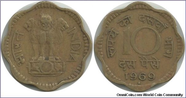 India-Republic 10 Paise 1969(H)