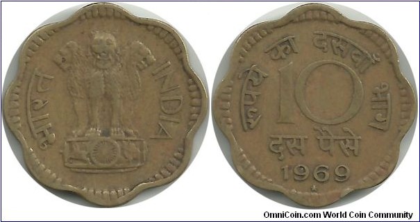 India-Republic 10 Paise 1969(H)