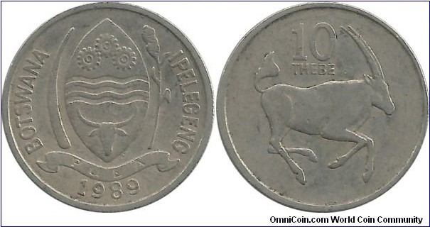 Botswana 10 Thebe 1989