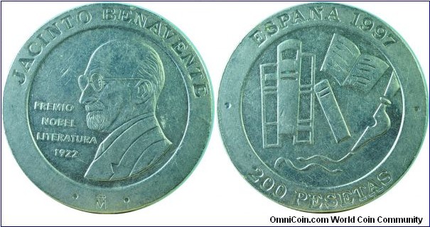 Spain200Pesetas-JacintoBenavente-km986-1997