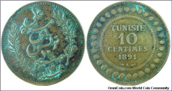 Tunisia10Centimes-km222-1891