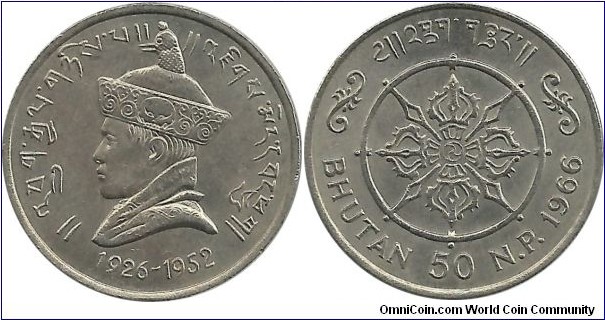 Bhutan 50 Naya Paisa 1966