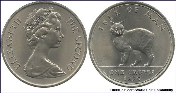 Isle of Man 1 Crown 1970-Manx Cat