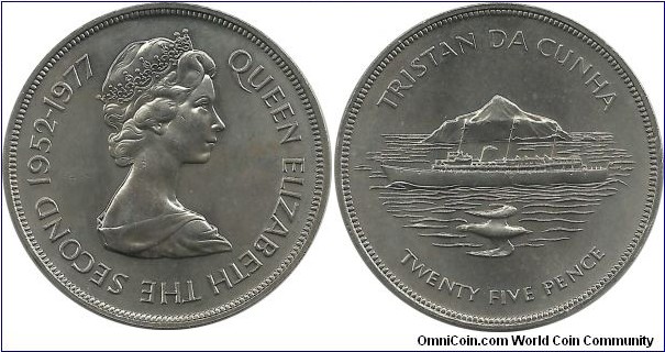 Tristan da Cunha 25 Pence 1977-Silver Jubilee