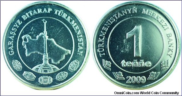 Turkmenistan1Tenge-km95-2009