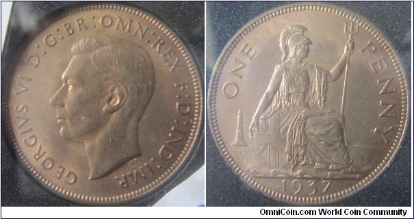 1937 penny, from the Copthorne collection.