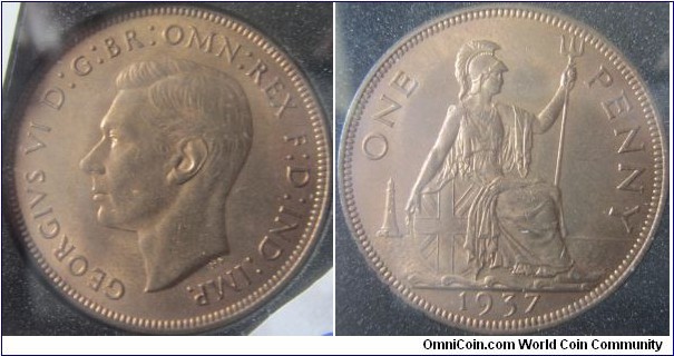 1937 penny, from the Copthorne collection.