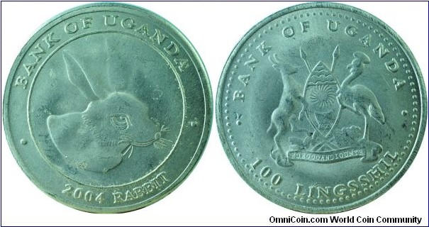 Uganda100Shilling-ChineseZodiacRabbit-km143-2004