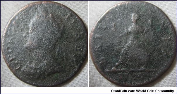 low grade 1754 farthing