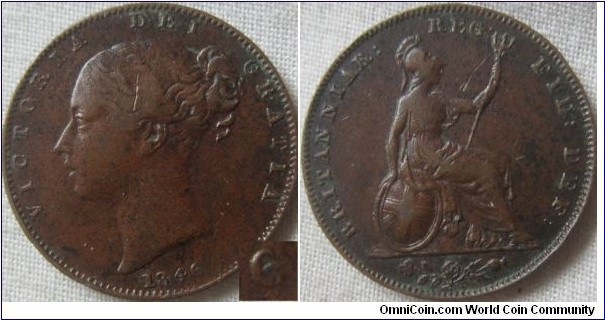 1846 farthing, possibly 6/5