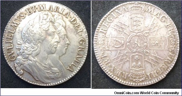 1692 William & Mary Halfcrown