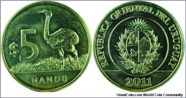 Uruguay5Pesos-Nandu-km137-2011