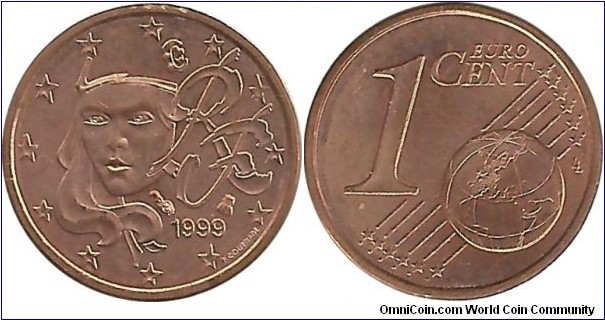 EU-France 1 Eurocent 1999