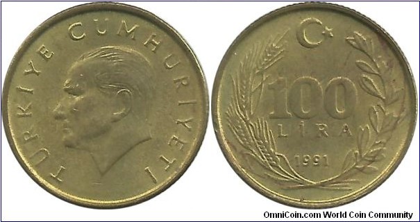 Türkiye 100 Lira 1991