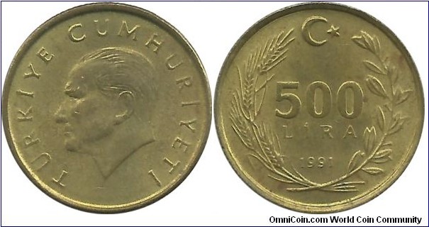 Türkiye 500 Lira 1991