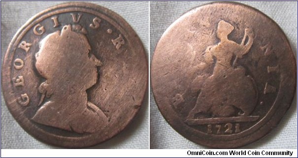 1721 halfpenny, about fair