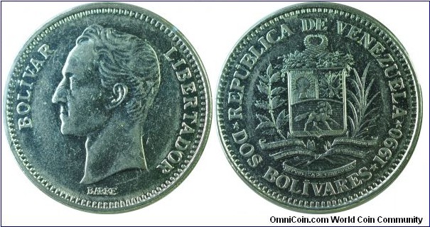 Venezuela2Bolivares-y43a.1-1990