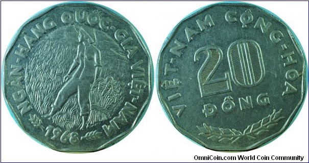 Vietnam(South)20Dong-km10-1968