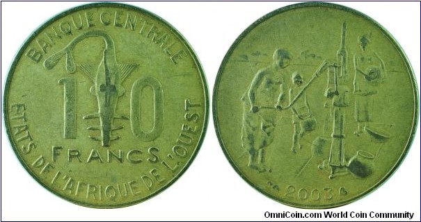 West African10Francs-km10-2003